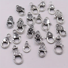 20pcs Mixed Ancient Silvery Alloy Lobster Clasp DIY Materials