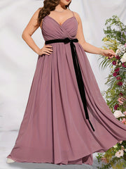 Bow Knot Mesh Maxi Evening Formal Dress