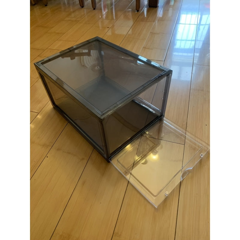 Plastic Shoe Storage Box with Door Dustproof Shoe Collection Display Holder