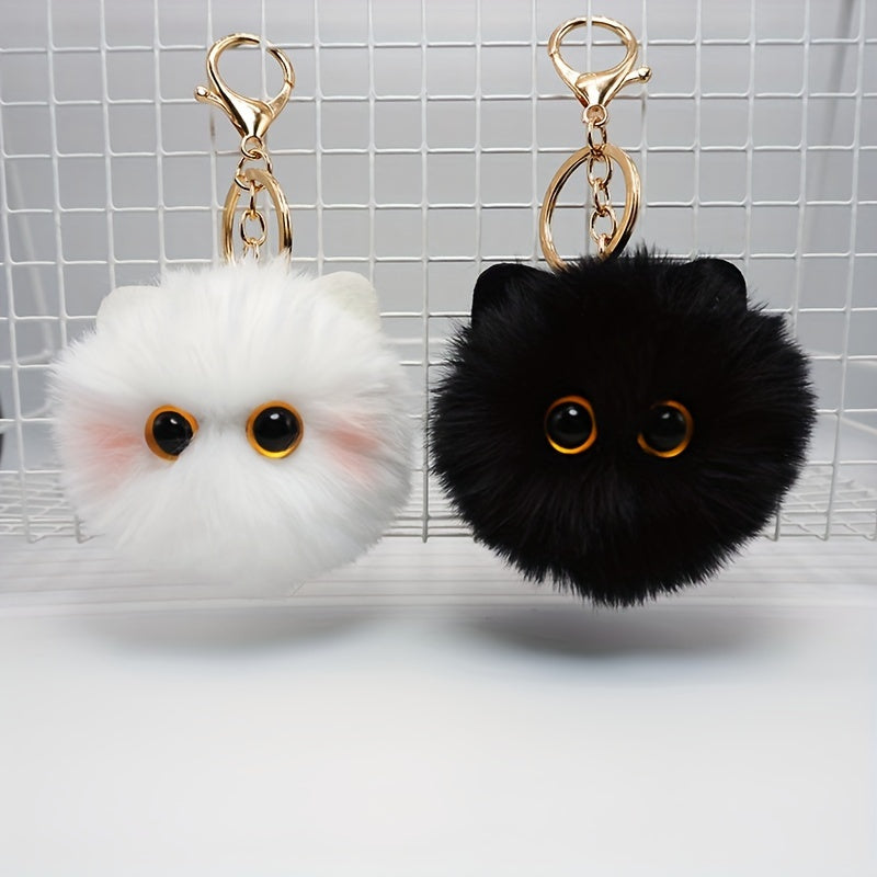 Plush Cat Keychain Doll Pendant Keyring for Girls Bag Decoration