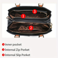 Vintage Embossed Leather Crossbody Bag for Women