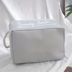 Large Fabric Storage Box w/ Rope Handles - Lonely Sock Seeking Solema