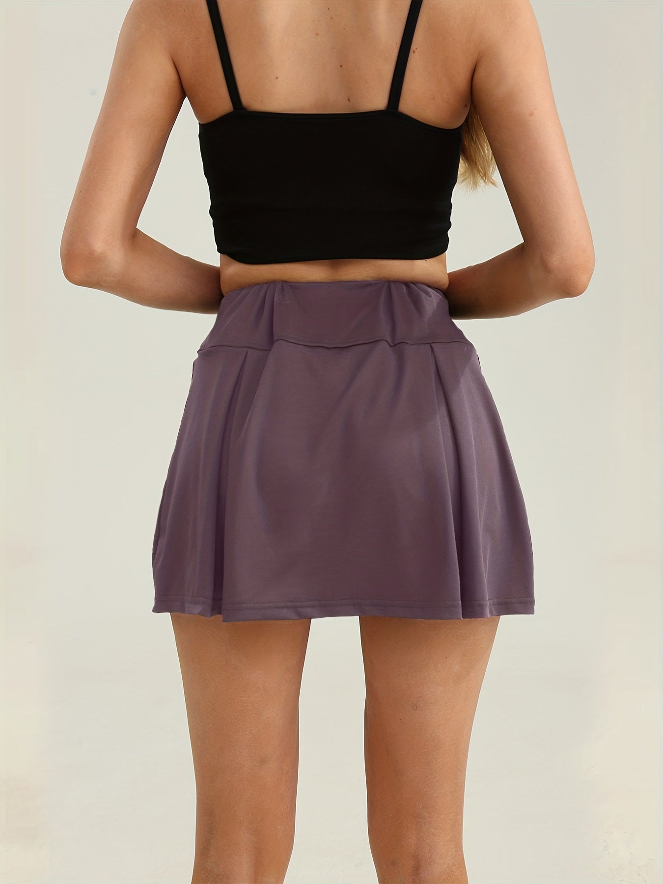 Women Casual Sports Skorts Wide Waistband Shirt