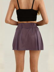 Women Casual Sports Skorts Wide Waistband Shirt