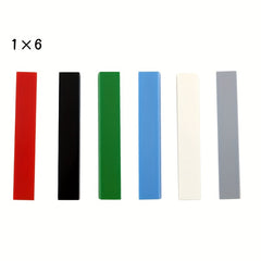 50pcs 1x6 Low Wall Flat Bricks for MOC 6636 Building Blocks