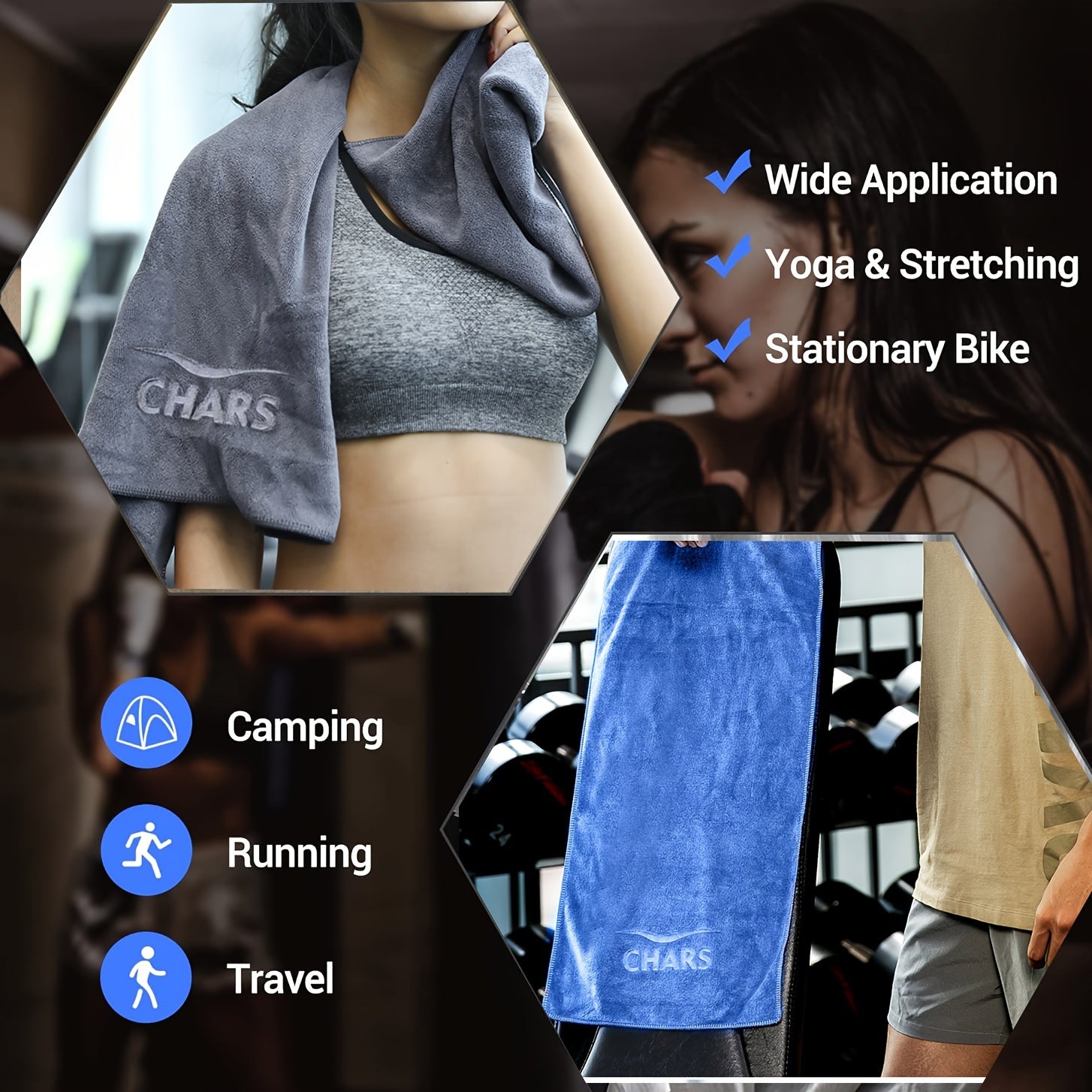 Soft Microfiber Towel 11.81 x 39.37 - Fitness, Yoga, Travel