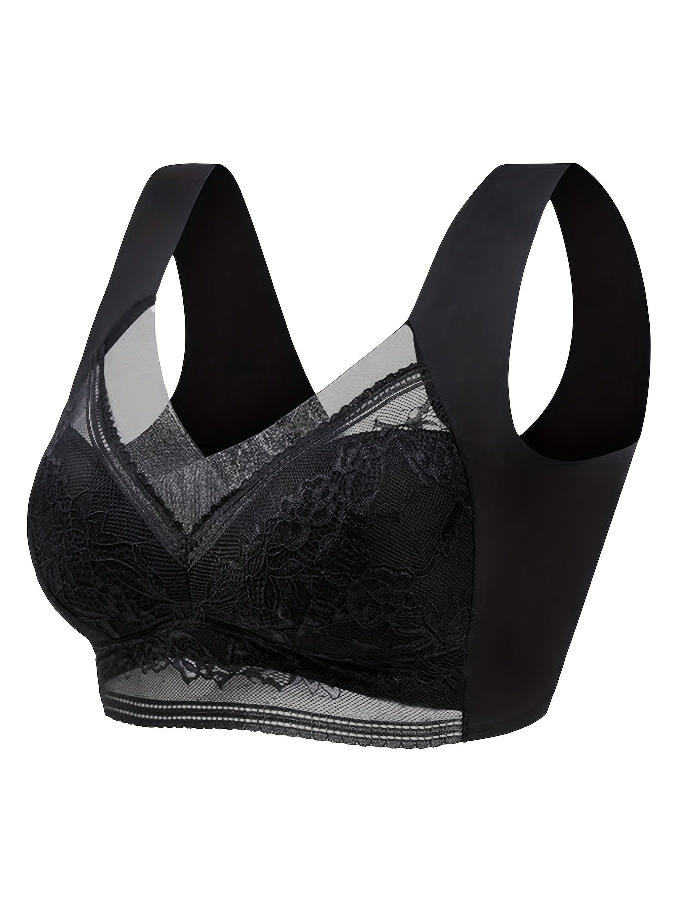 Lace Wireless Bra Full Coverage Comfy Breathable Women's Lingerie