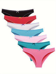 7 Pcs Women's Colorful Cotton Bikini Panties Soft & Breathable Print Briefs