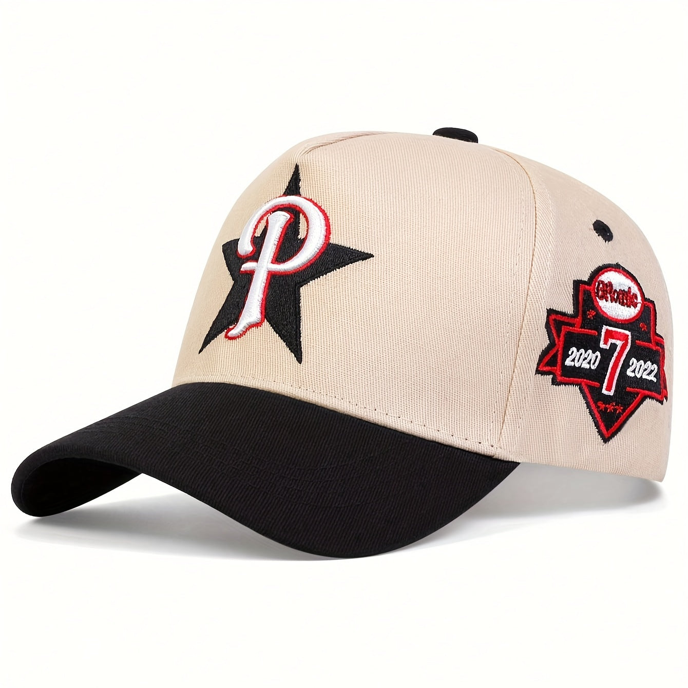 Men's Letter P Embroidered Baseball Cap Outdoor Sun Hat