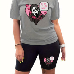 Skull & Letter Print 2 Piece Set
