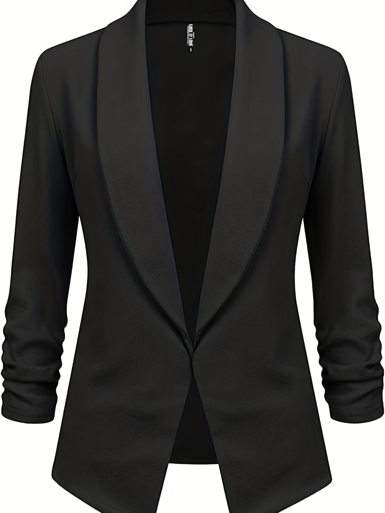 Ruched 3/4 Sleeve Blazer Work Office Outerwear