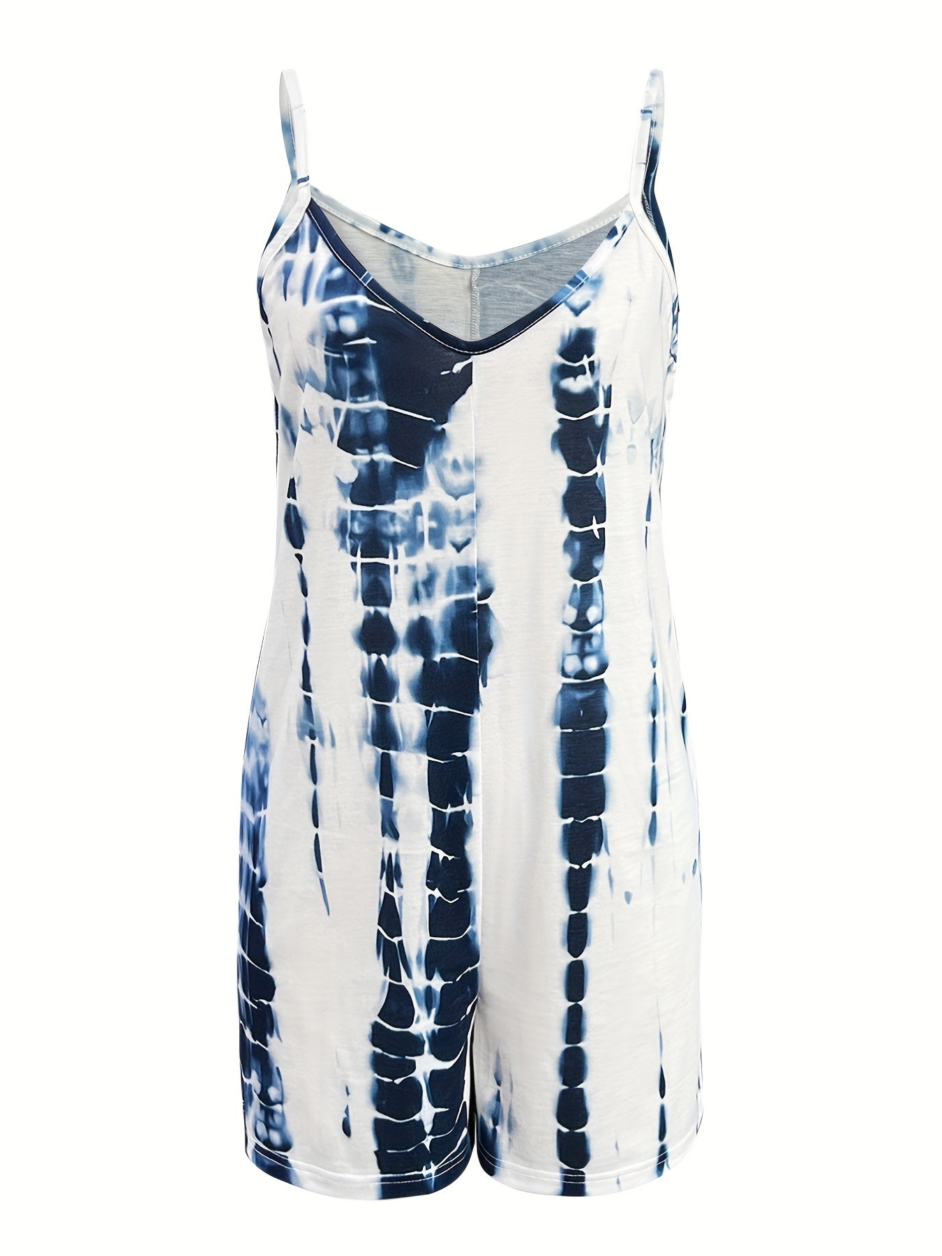 Tie Dye V-neck Cami Romper Jumpsuit