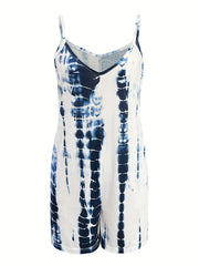 Tie Dye V-neck Cami Romper Jumpsuit