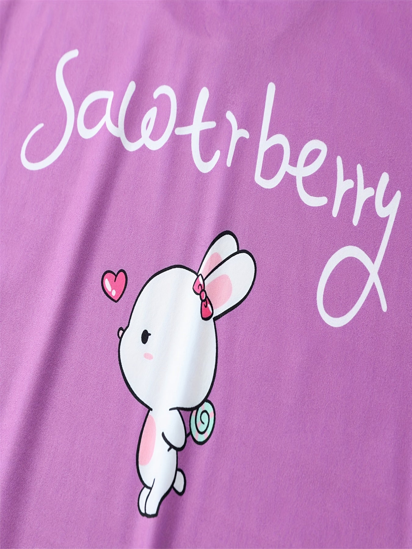 Girls Cartoon Nightdress Short Sleeve Round Neck Sleepwear Kids Spring Summer