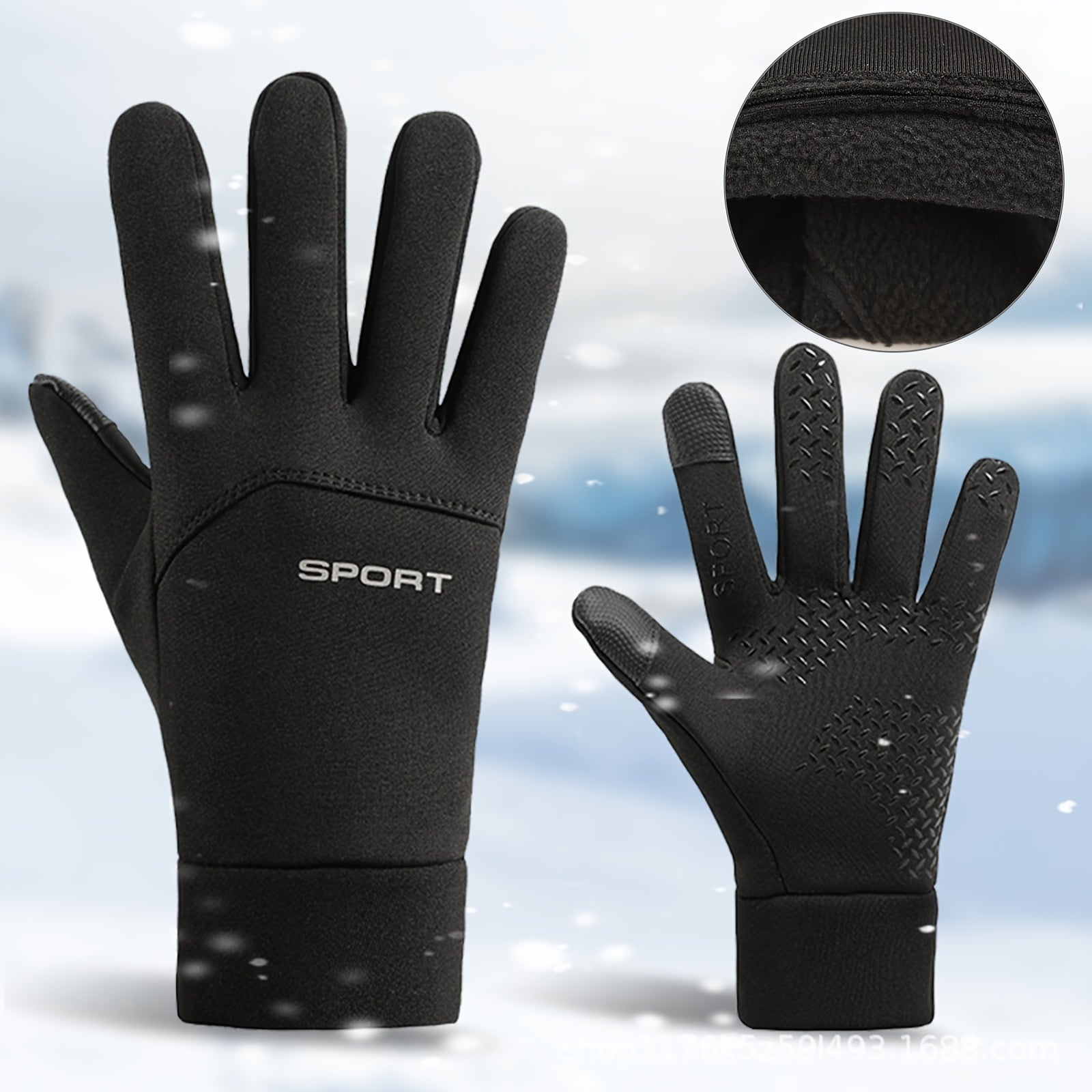 Non Slip Waterproof Fleece Thermal Driving Gloves