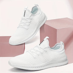 Comfortable Unisex Mesh Running Shoes Lace Up Outdoor Sneakers