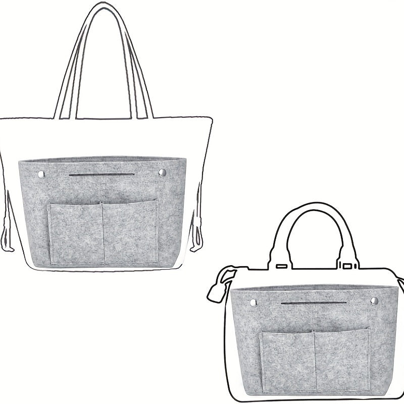 Solid Felt Organizer Insert Portable Minimalist Storage Bag