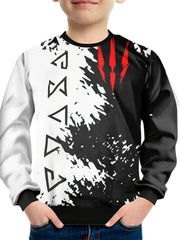 Triangle Print Boys Sweatshirt Long Sleeve Pullover Top