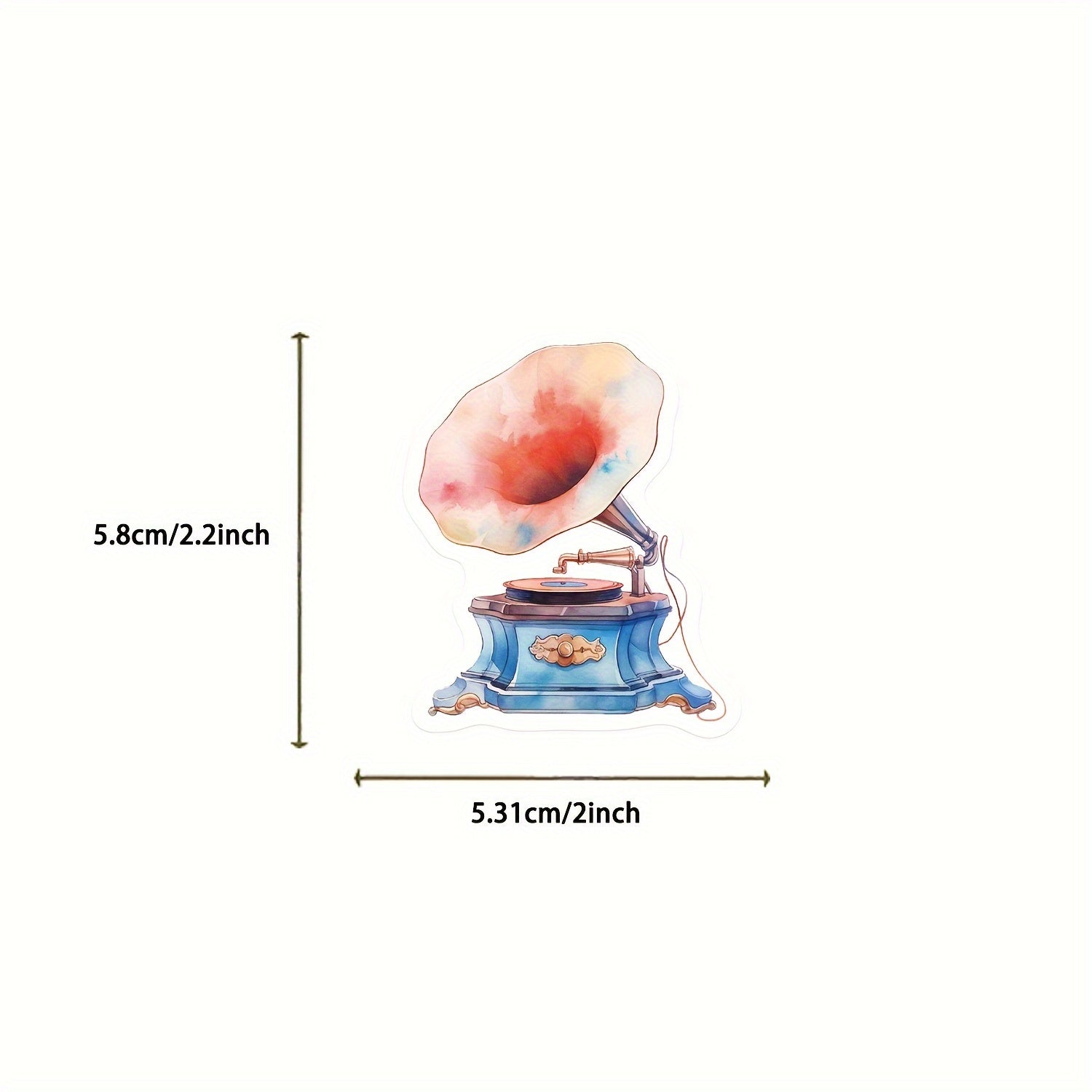 50pcs Retro Cartoon Phonograph Graffiti Stickers for Mobile Phone Skateboard