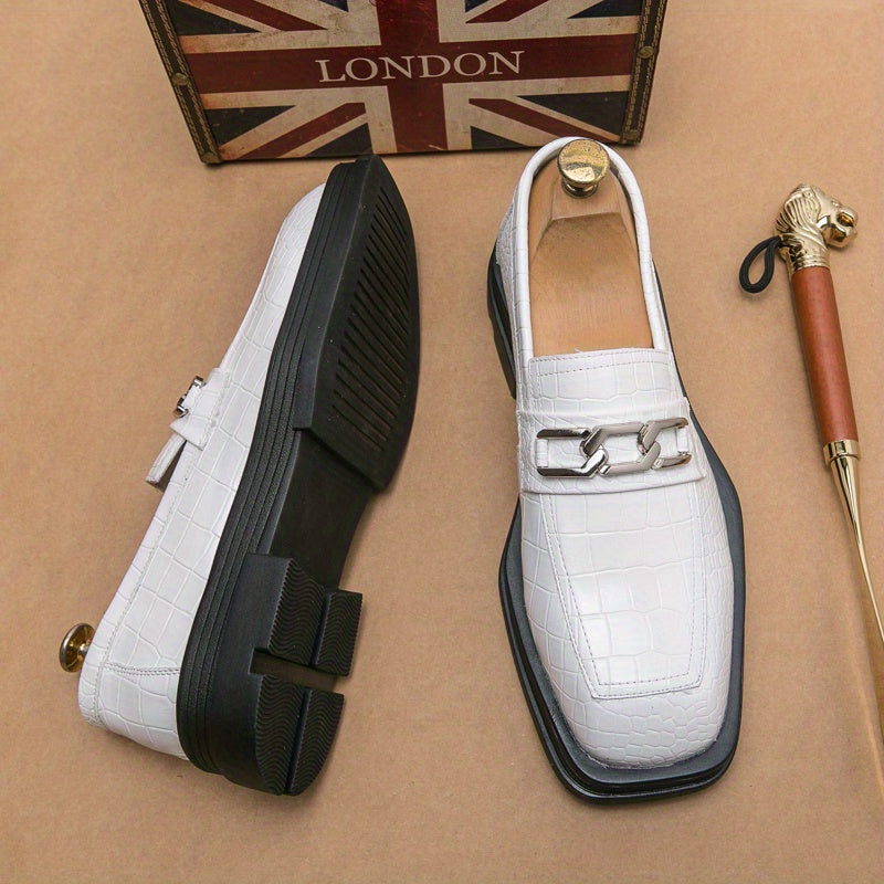 Men's Square Toe Loafer Shoes Comfy Non slip Slip On Shoes Men's Shoes