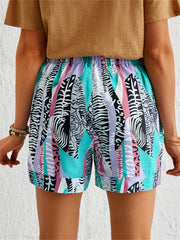 Graphic Print Drawstring Shorts with Pockets Women's Casual Summer Clothing
