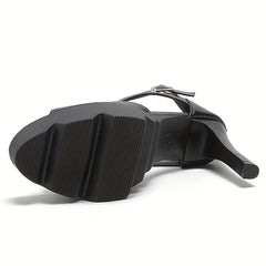 Sexy Buckle Strap Stiletto Heels Peep Toe Pumps