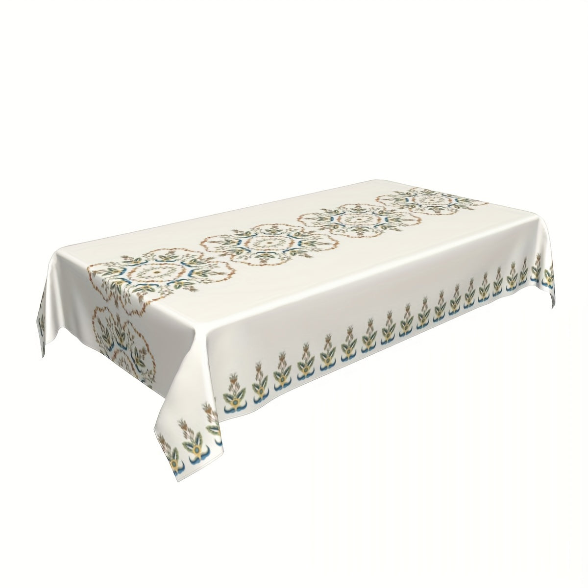 Floral Polyester Tablecloth for Parties and Dinner Decor