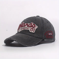 Men's Washed Cotton Hole Patch Baseball Cap
