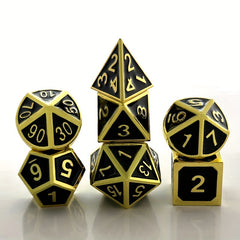 7pcs Metal Dice For Fun Game Number Dice Desktop Entertainment