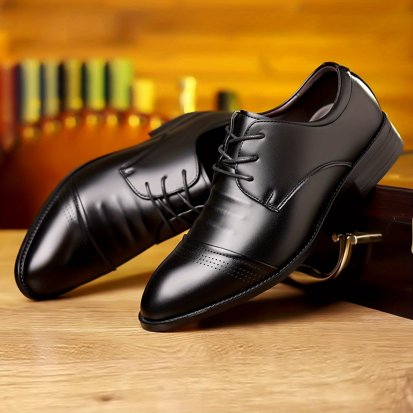 Men's Solid Lace up Rubber Sole Anti skid Oxford Shoes