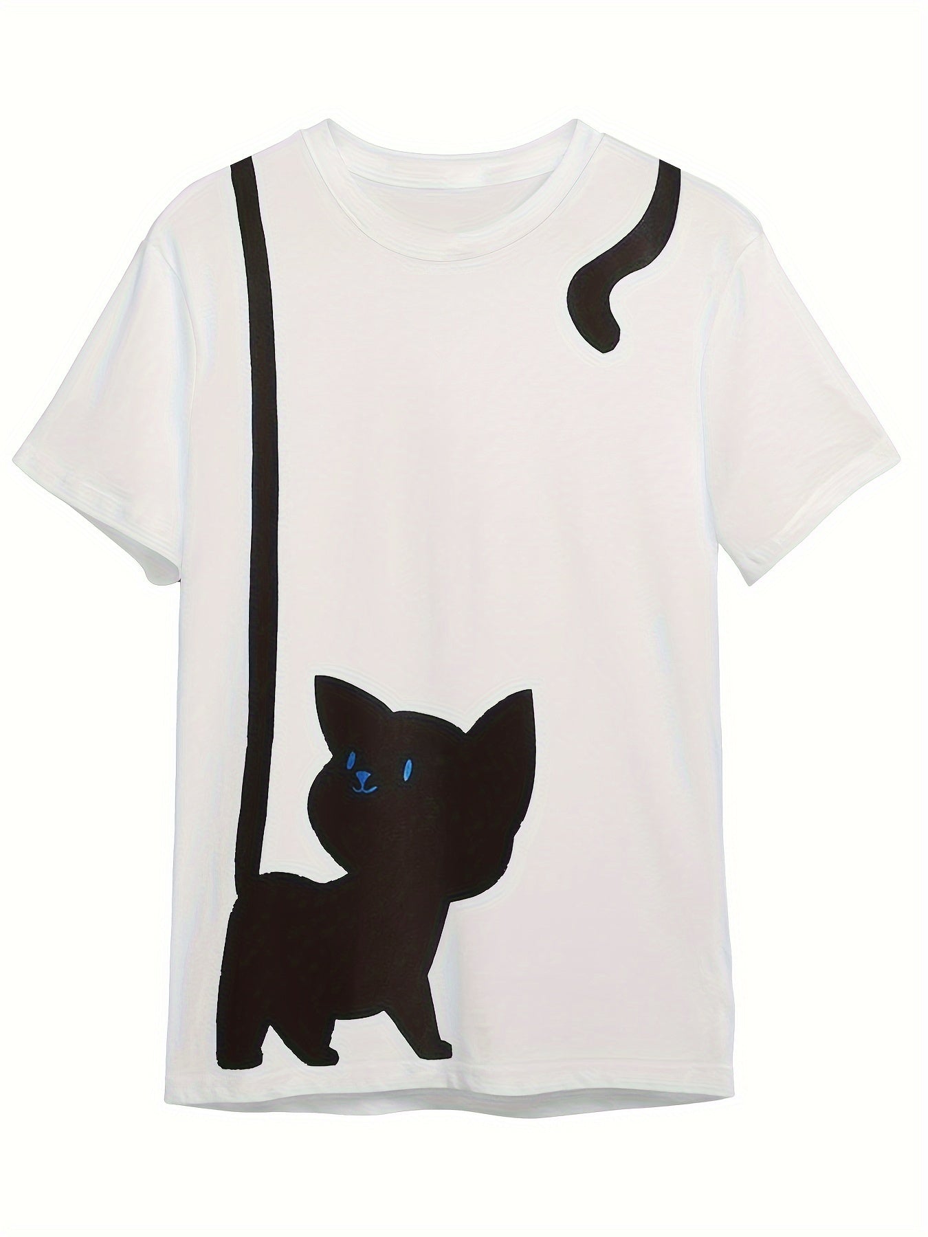 Kids Cat Graphic Short Sleeve T-shirt Summer Sports Clothes