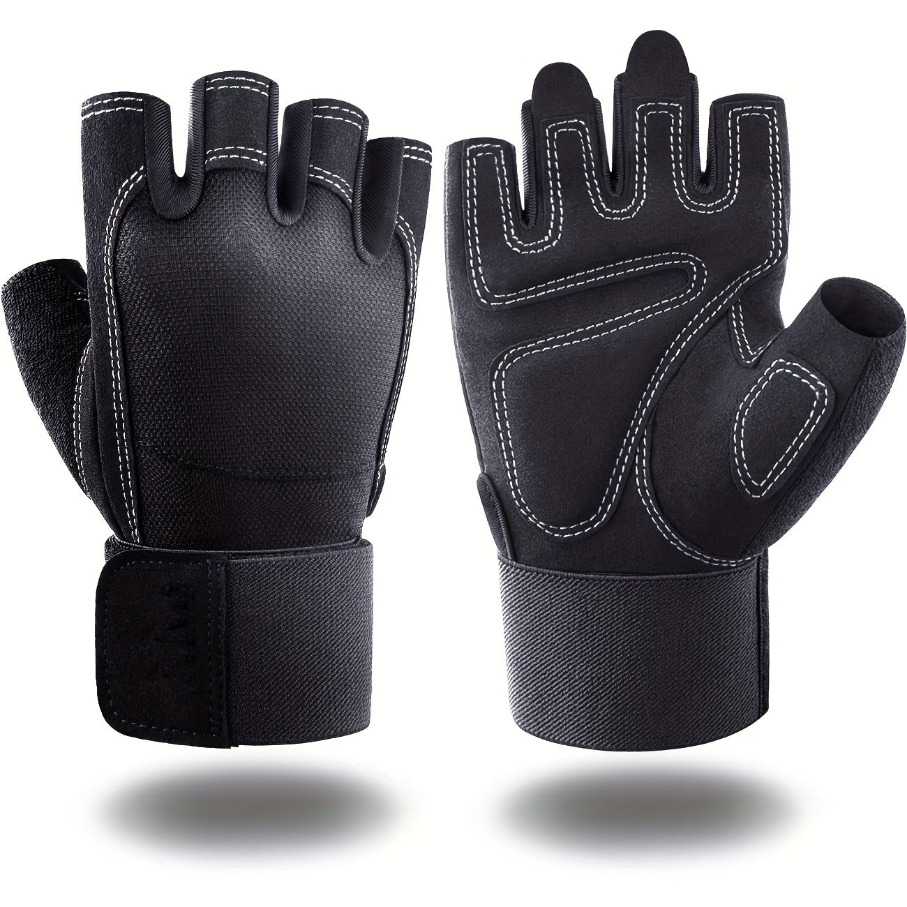 Sports Gloves with Wrist Wrap Support for Weightlifting Training
