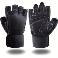 Sports Gloves with Wrist Wrap Support for Weightlifting Training