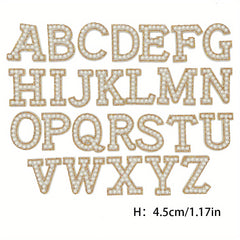 26pcs Alphabet Rhinestone Pearl Beads Letter Patch Decals DIY Accessories