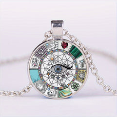 Eye Round Pendant Necklace Charm Jewelry Gift For Birthday Graduation