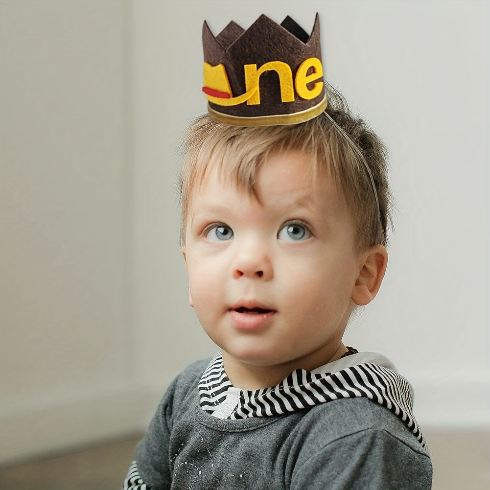 Baby 1st Birthday Crown Hat Party Decorations Kids Props