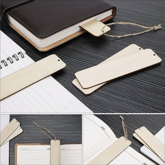 100pcs Wood Blank Bookmarks DIY Wooden Craft Bookmark Rectangle Shape