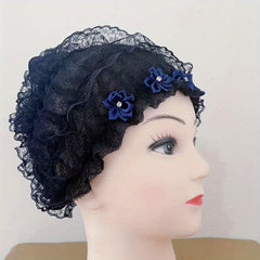 Satin Flower Lace Beanie Turban Cap Lightweight Bonnet Chemo Ca