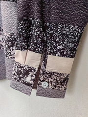 Colorblock Button Up Long Sleeve Blouse