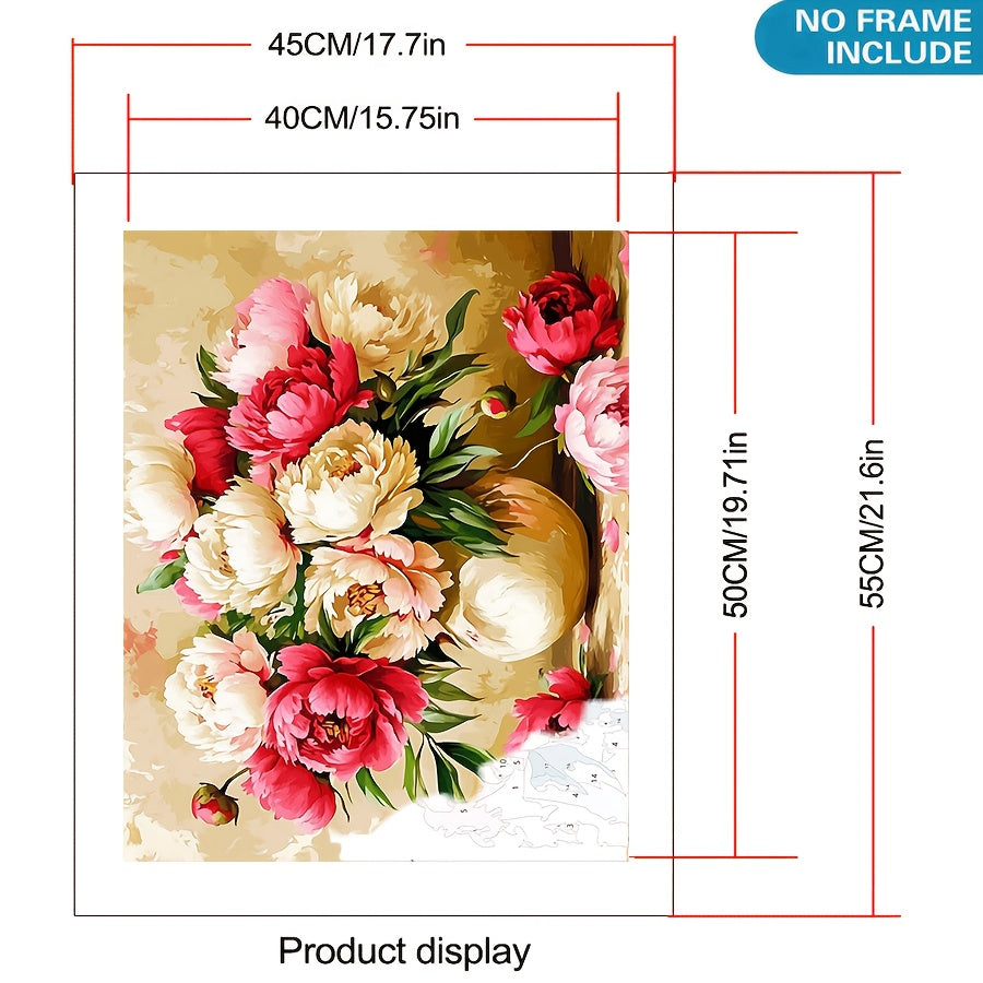 DIY Paint by Numbers Kit Peonies in Vase Floral Art