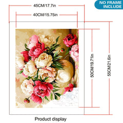 DIY Paint by Numbers Kit Peonies in Vase Floral Art