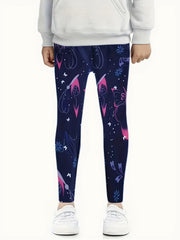 Butterfly Graphic Leggings Girls Comfy Slim Leggings For Sports