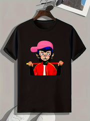 Trendy Monkey Print Men's Graphic T-shirt for Summer