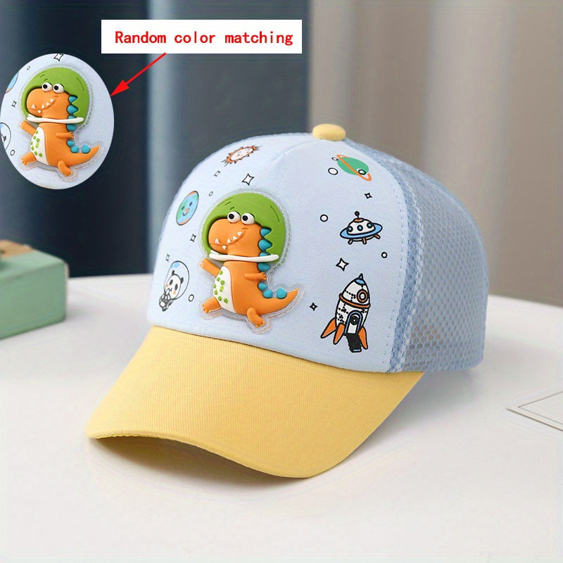Boys Dinosaur Mesh Baseball Cap Adjustable Breathable Sun Hat