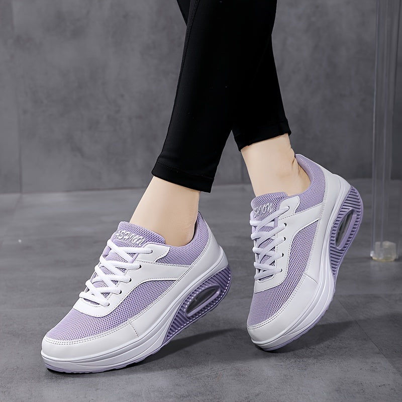 Colorblock Mesh Sneakers Air Cushion Running Shoes