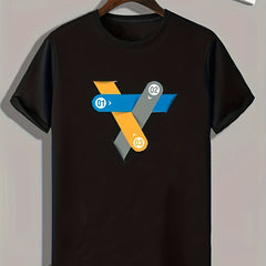 Triangle Print Men's Graphic T Shirt for Summer