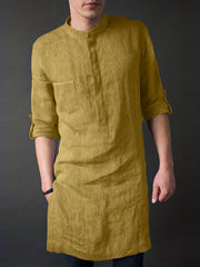 INCERUN Men's Long Robe Kimono Bathrobe Nightgown Sleepwear Lightweight Robes