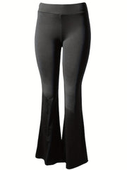 Elastic Waist Flared Leg Pants for Women