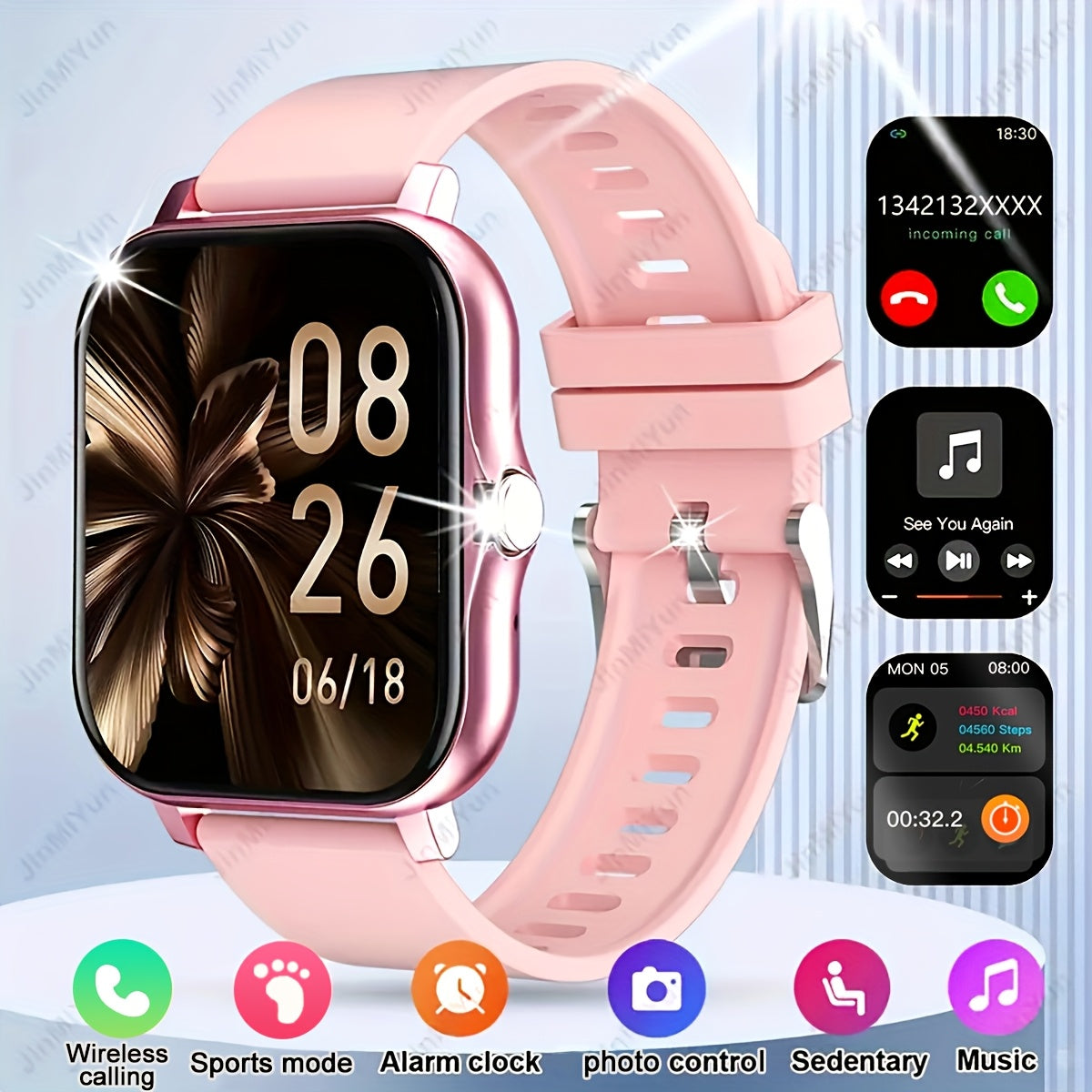 83 Inch HD Full Screen Touch Unisex Sports Smartwatch with Call Answer Function
