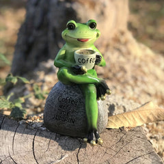 Cartoon Frog Statue for Garden Patio, Lawn Decor